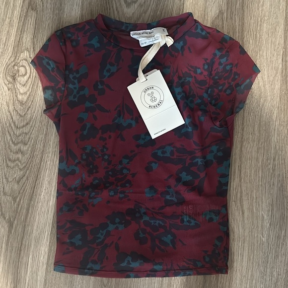 NWOT Urban Outfitters Urban Renewal Remnants Mesh Baby Tee XS - Picture 5 of 6